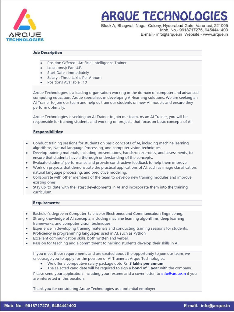 AI Trainer JD | PDF | Artificial Intelligence | Intelligence (AI ...