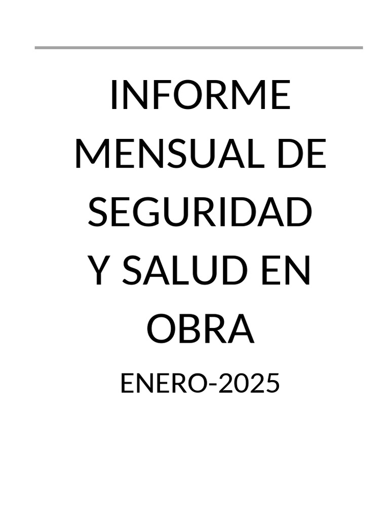 Informe Mensual de Seguridad en Obra | PDF