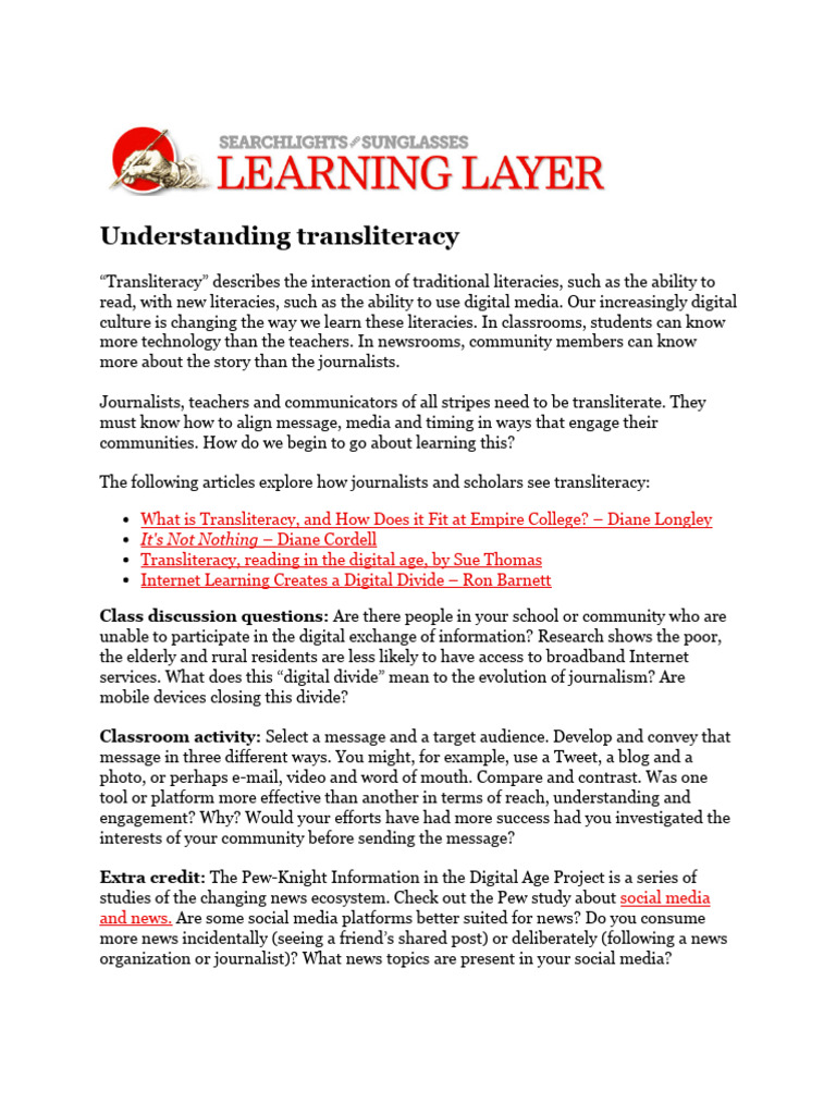 Understanding Transliteracy | PDF