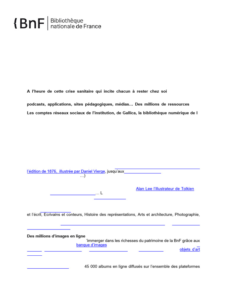 Ressources numériques gratuites BnF | PDF | Bibliothèque numérique