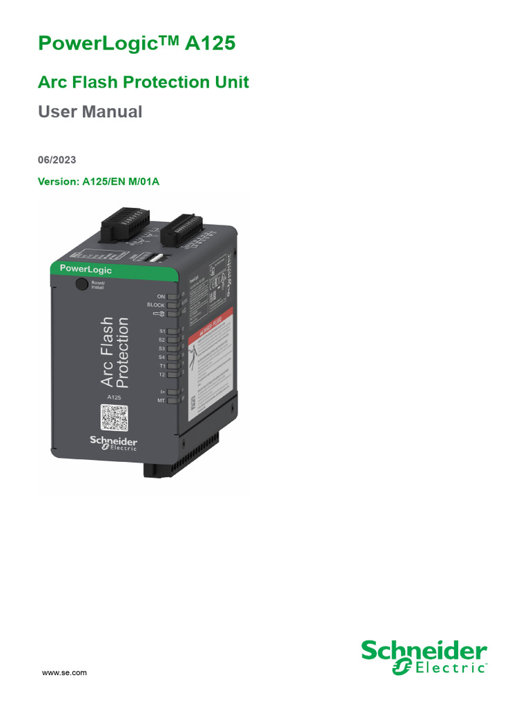 PowerLogic A125 User Manual - EN - 01A | PDF | Relay | Switch