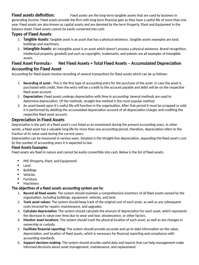 Understanding Fixed Assets and Depreciation | PDF | Depreciation | Cash ...