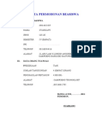 Biodata Permohonan Beasiswa