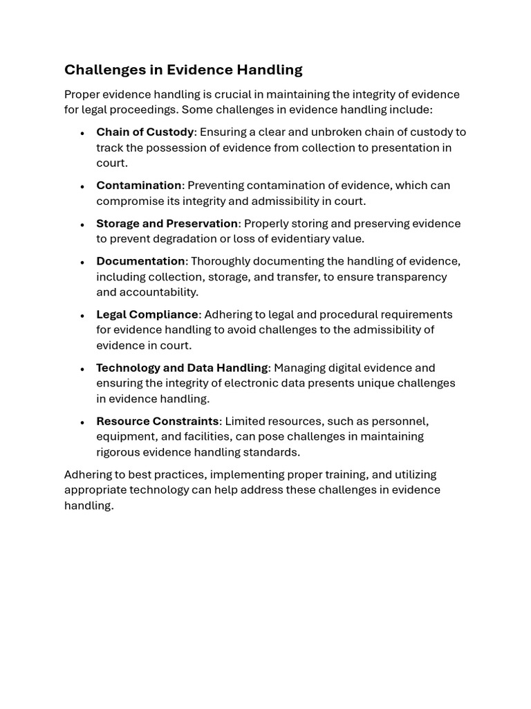 Challenges in Evidence Handling for Law | PDF | Domain Name | Computer File