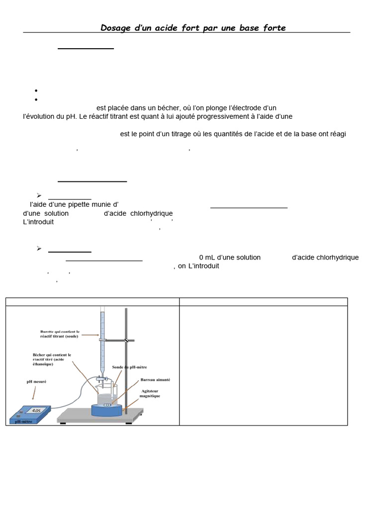 Dosage HCl par NaOH en TP de chimie | PDF | Titrage | Chimie