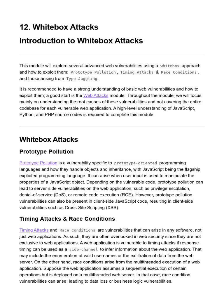 Understanding Whitebox Attacks | PDF | Java Script | Software Engineering