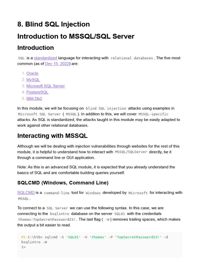 Blind SQL Injection - @CyberFreeCourses | PDF | Microsoft Sql Server ...