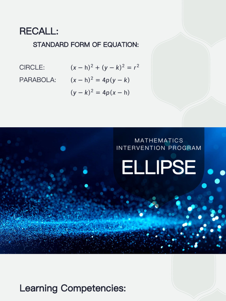 Ellipse | PDF | Ellipse | Perpendicular