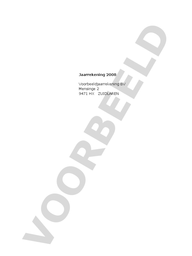 Voorbeeld jaarrekening