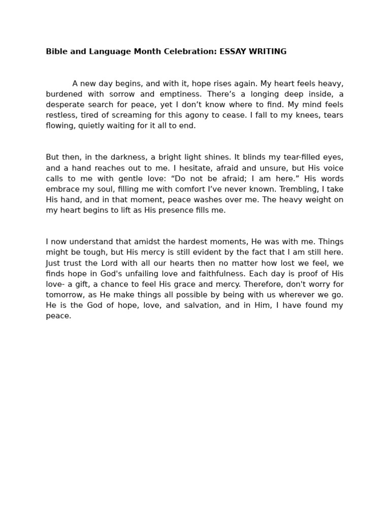 Bible essay writing | PDF