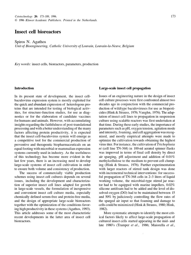 Insect Cell Bioreactor Optimization | PDF | Cell Culture | Virus