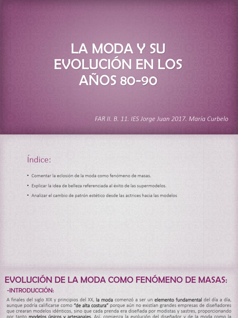 Evolución de la Moda en los 80-90 | PDF | Moda | Mujer