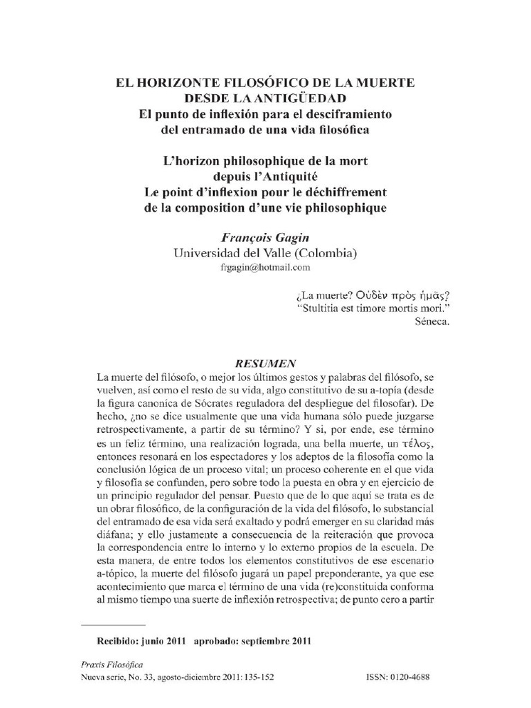 El Horizonte Filosofico de La Muerte Desde La Antiguedad | PDF