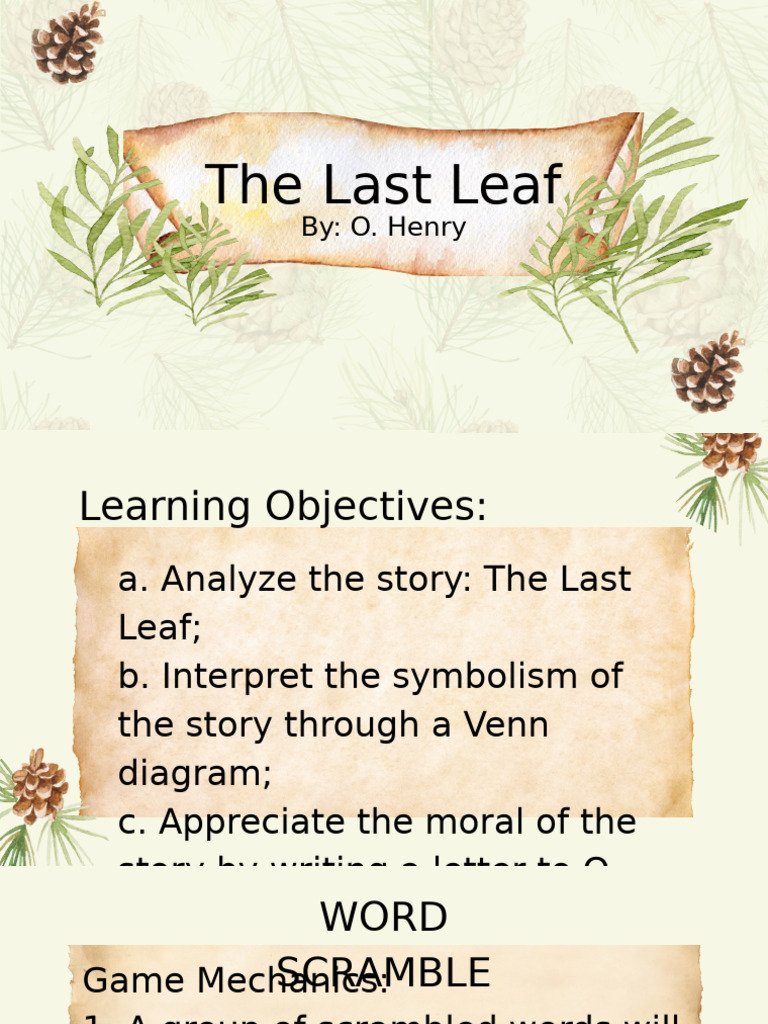 e10 the Last Leaf | PDF | O. Henry | Behavioural Sciences