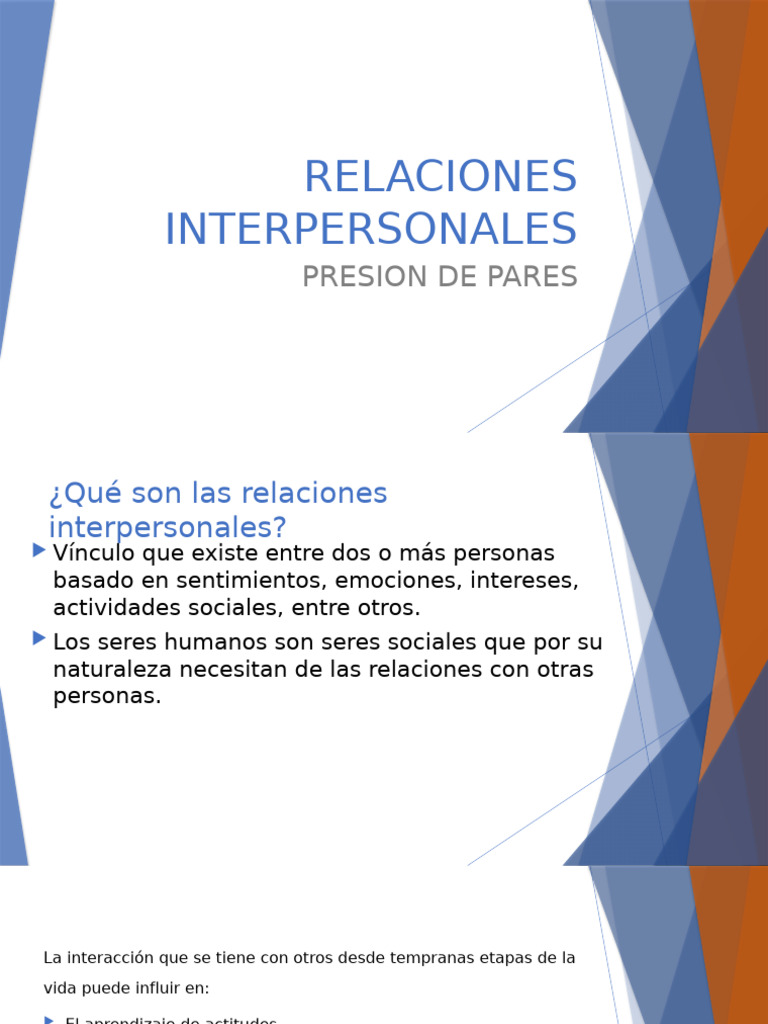Relaciones Interpersonales y Presión de Pares | PDF | Autoestima ...