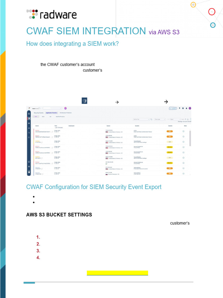 CWAF SIEM Integration Quick Guide | PDF | Amazon Web Services | Software