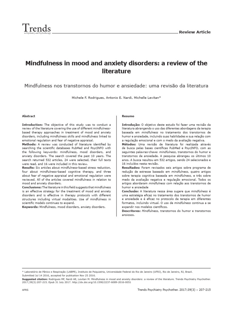 Mindfulness Therapy for Mood & Anxiety Disorders | PDF | Cognitive ...