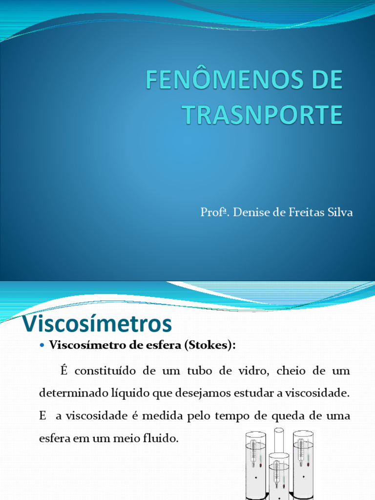 Viscosidade e Lei de Stokes em Fluidos | PDF | Quantidades físicas ...