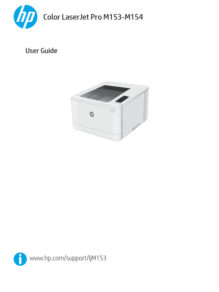 HP Color LaserJet Pro M153-M154 Guide | PDF | Printer (Computing ...
