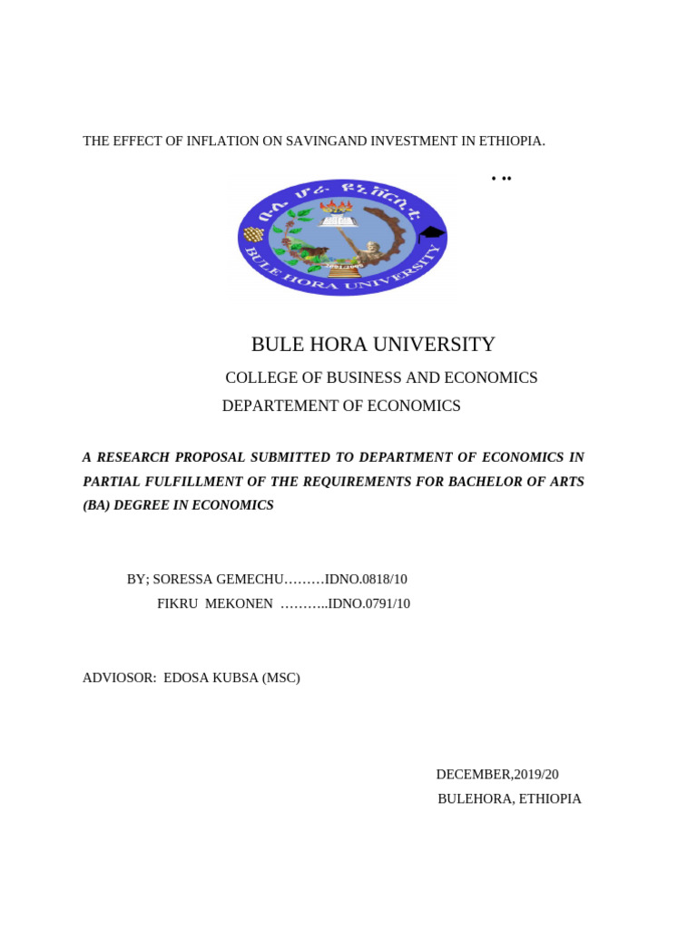 The EFFECT of Inflation On Savingand Investment in Ethiopia | PDF ...