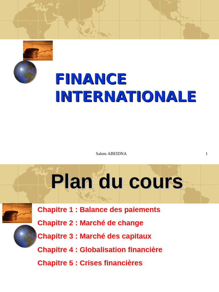 Introduction à la finance internationale | PDF | Balance des paiements ...