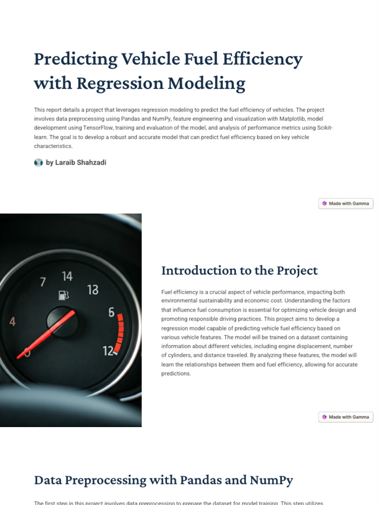 Vehicle Fuel Efficiency Prediction Model | PDF | Mean Squared Error ...