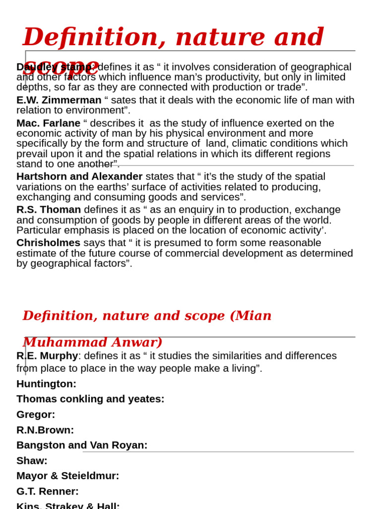 Nature and Scope of Economic Geography | PDF | Geography | Ecology