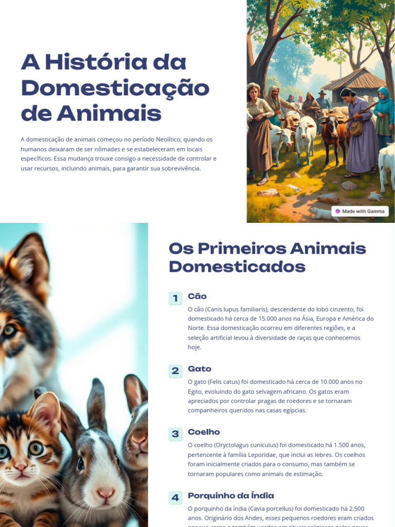 História da Domesticação de Animais | PDF | Animal de estimação | Cavalos