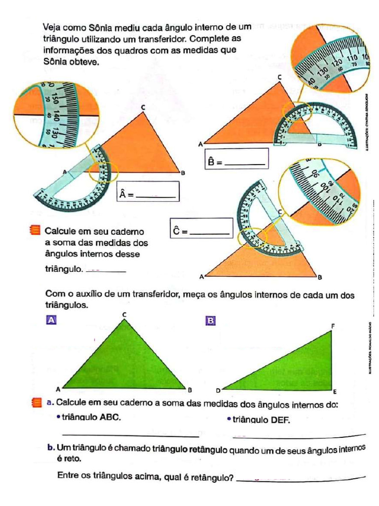 Atividade Ângulos Retos e Não Retos | PDF