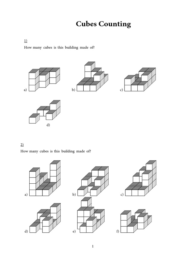 Cube Counting Exercises | PDF