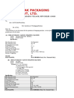 Quotation of Packaging Machine