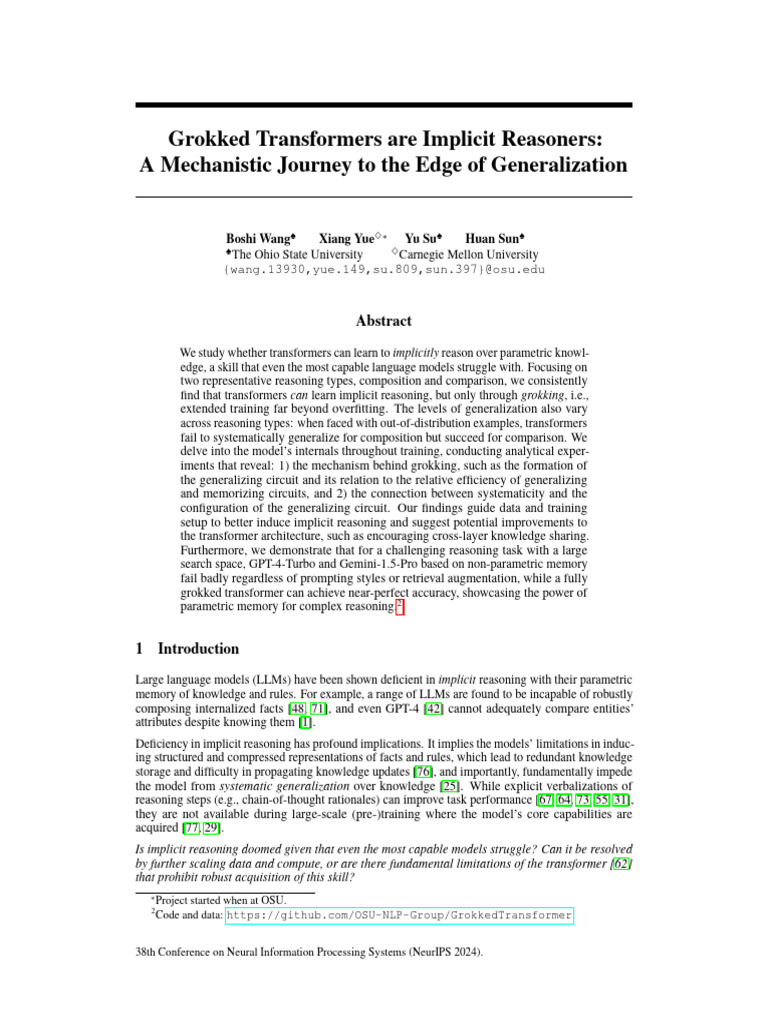 Grokking in Transformers: Implicit Reasoning | PDF | Applied ...