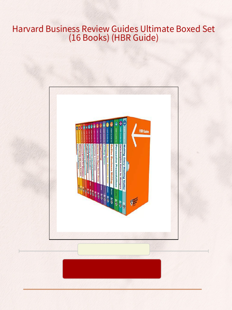 Harvard Business Review Guides Ultimate Boxed Set (16 Books) (HBR