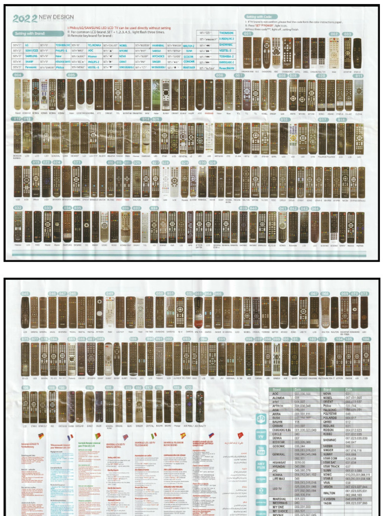 Controle Remoto Universal Le 7738 Manual de Configuração Folha 01 02 | PDF