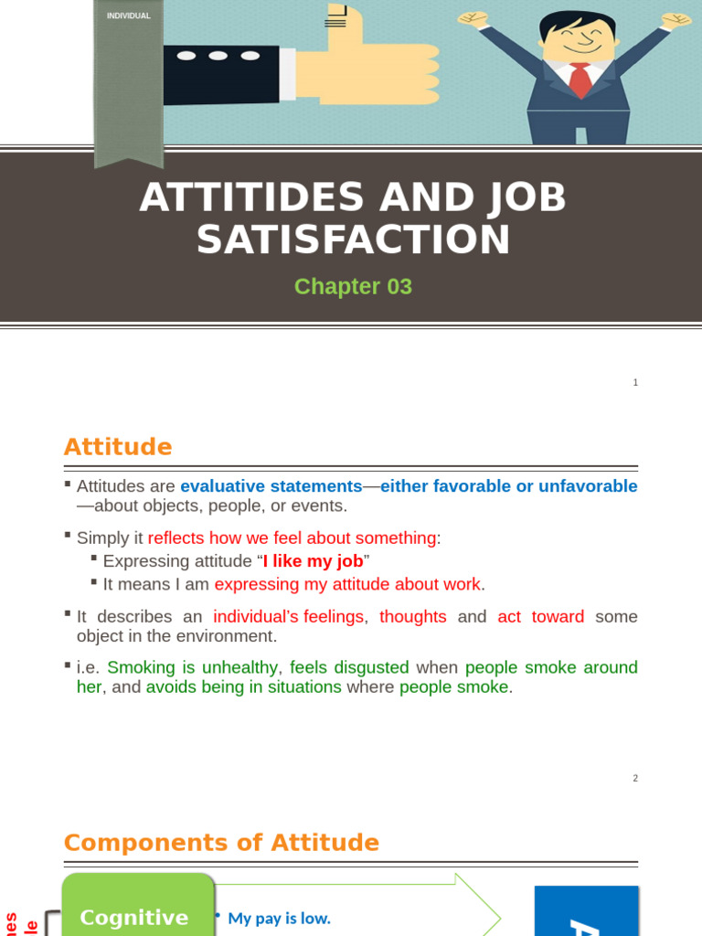 Chapter 03 - Attitudes & Job Satisfaction | PDF | Job Satisfaction ...