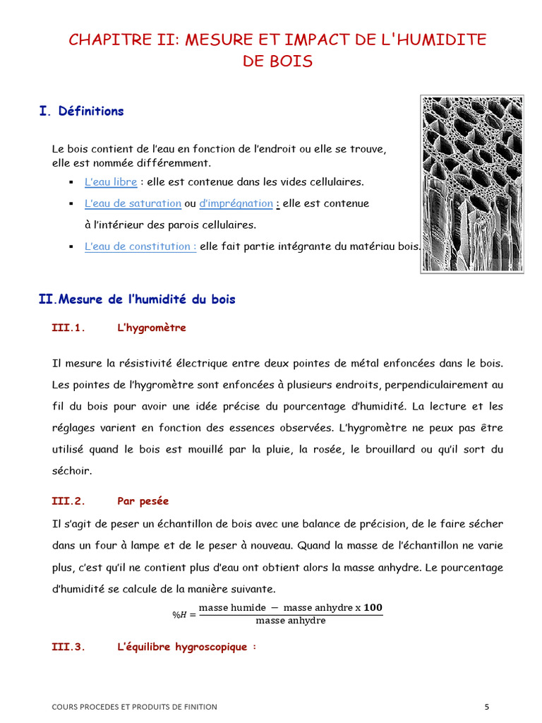 Mesure et Impact de l'Humidité du Bois | PDF | Bois (matériau de ...