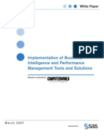 Implementation of Business Intelligence and Performance Management Tools and Solutions
