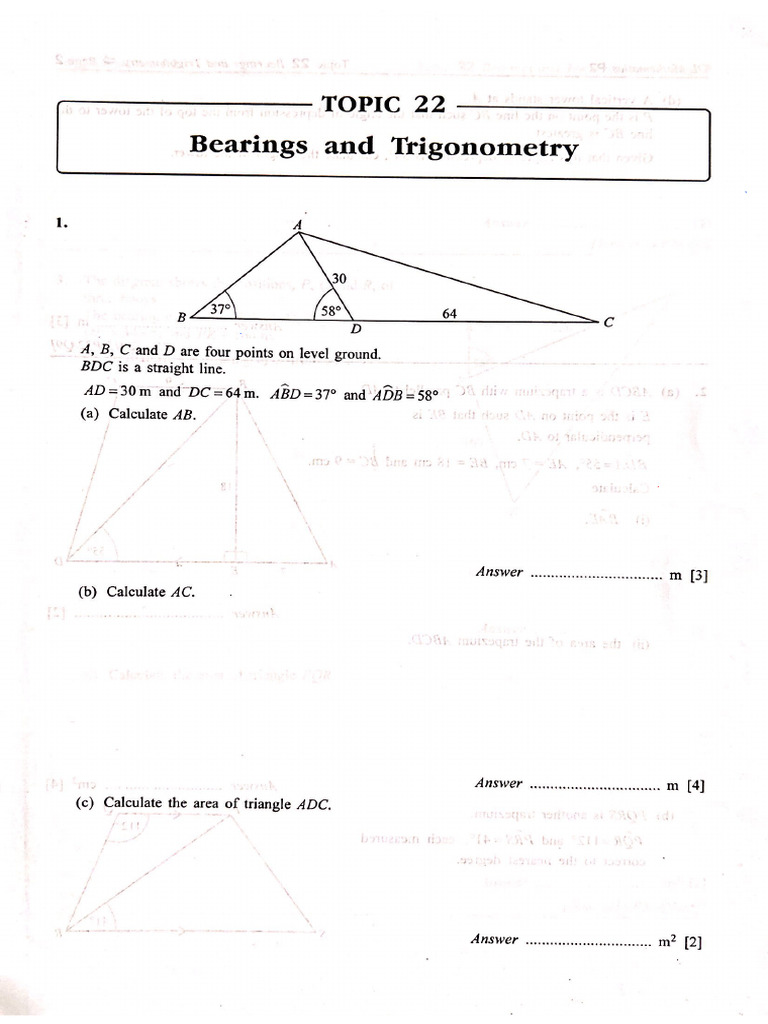 P2 Topic 22 Bearing and Trigonometry | PDF