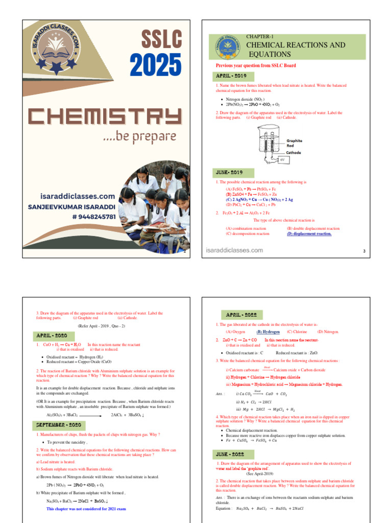 Chemistry 2025 (E) | PDF | Chemical Reactions | Acid