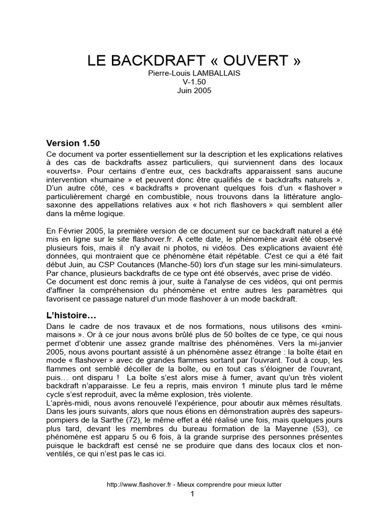 Comprendre le Backdraft Naturel | PDF | Plaie | Feu