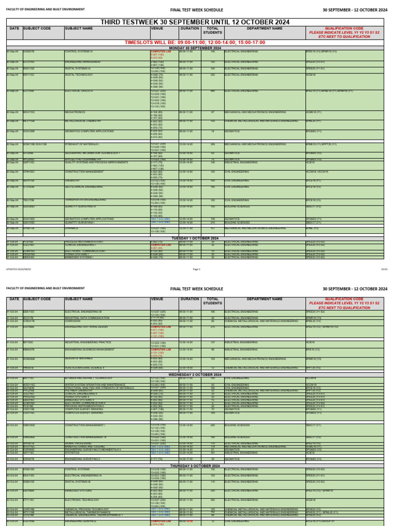 Final Test Week 3 Schedule 30 Sept - 12 Oct 2024 Downloaded 02-09-2024 ...