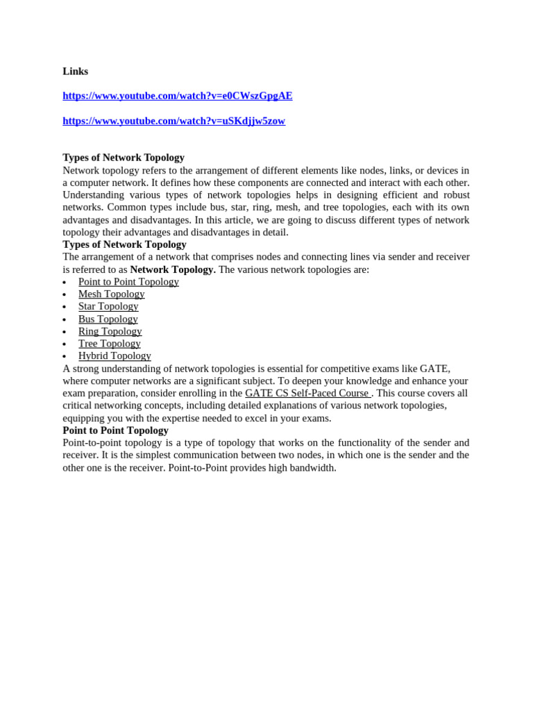 Types of Network Topologies Explained | PDF | Network Topology ...