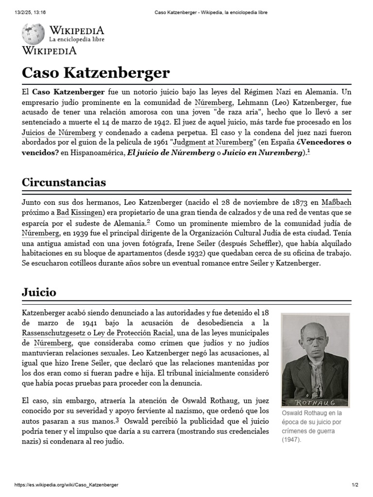 Juicio de Katzenberger y Rothaug | PDF