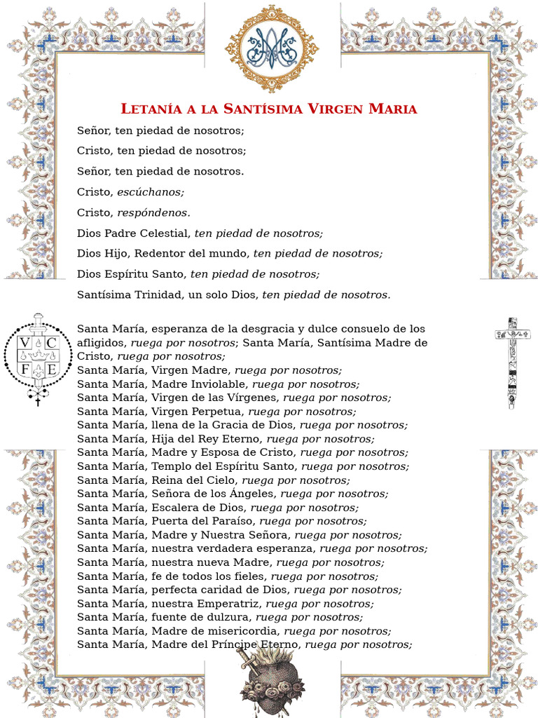 Letanías a la Virgen María | PDF | María, madre de Jesús | Cristo (título)