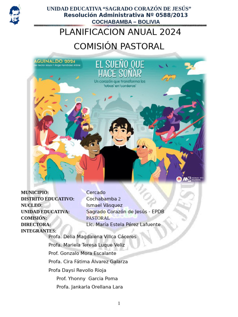 Plan Anual Pastoral 2024 - Sagrado Corazón | PDF | Violencia ...