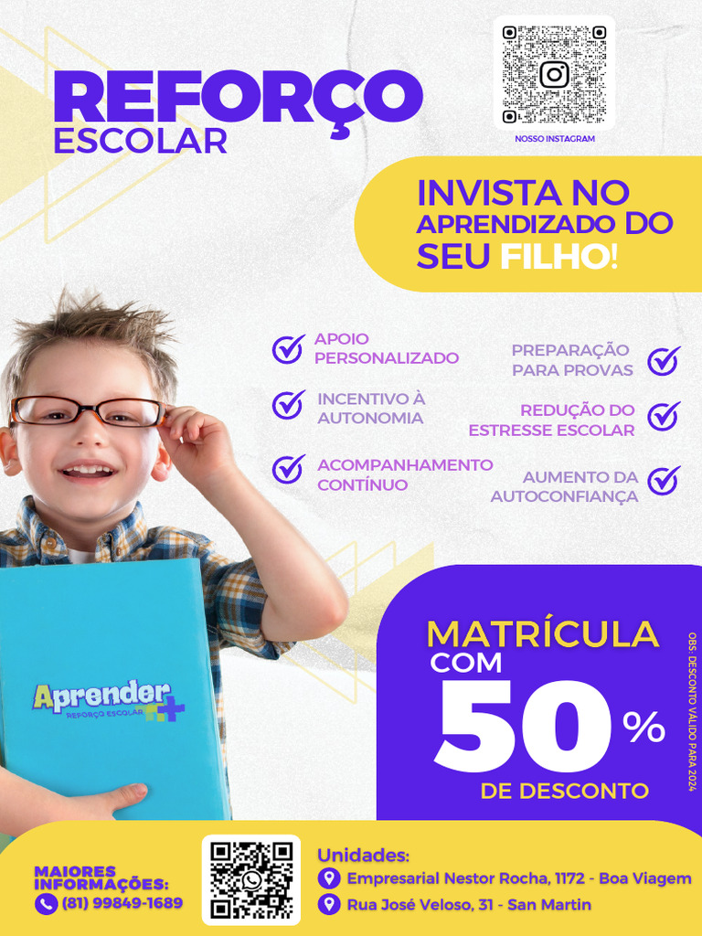 Panfleto de Reforço Escolar 2024 | PDF