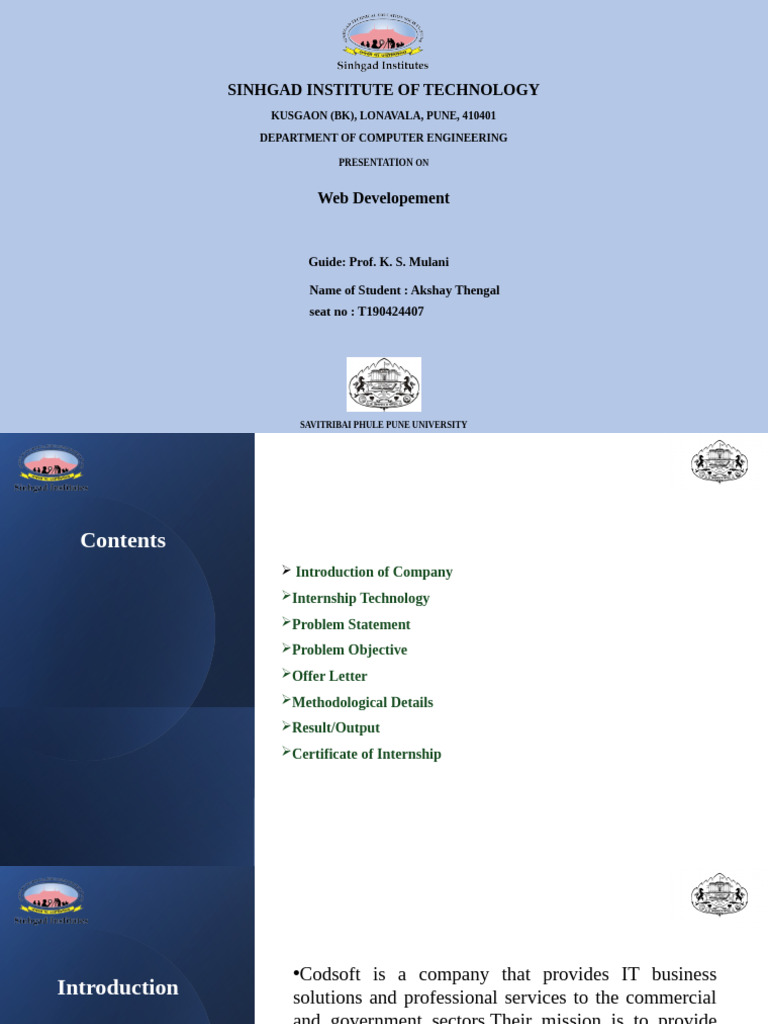 Web Development Internship Overview | PDF | World Wide Web | Internet & Web