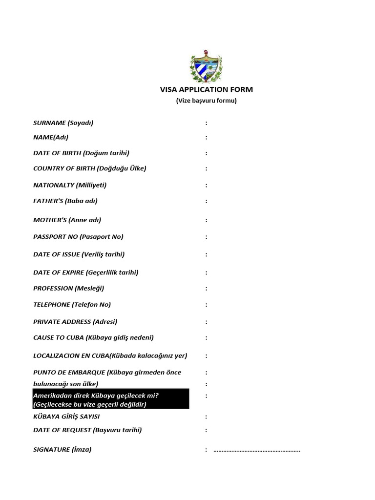 Kuba basvuru formu pdf