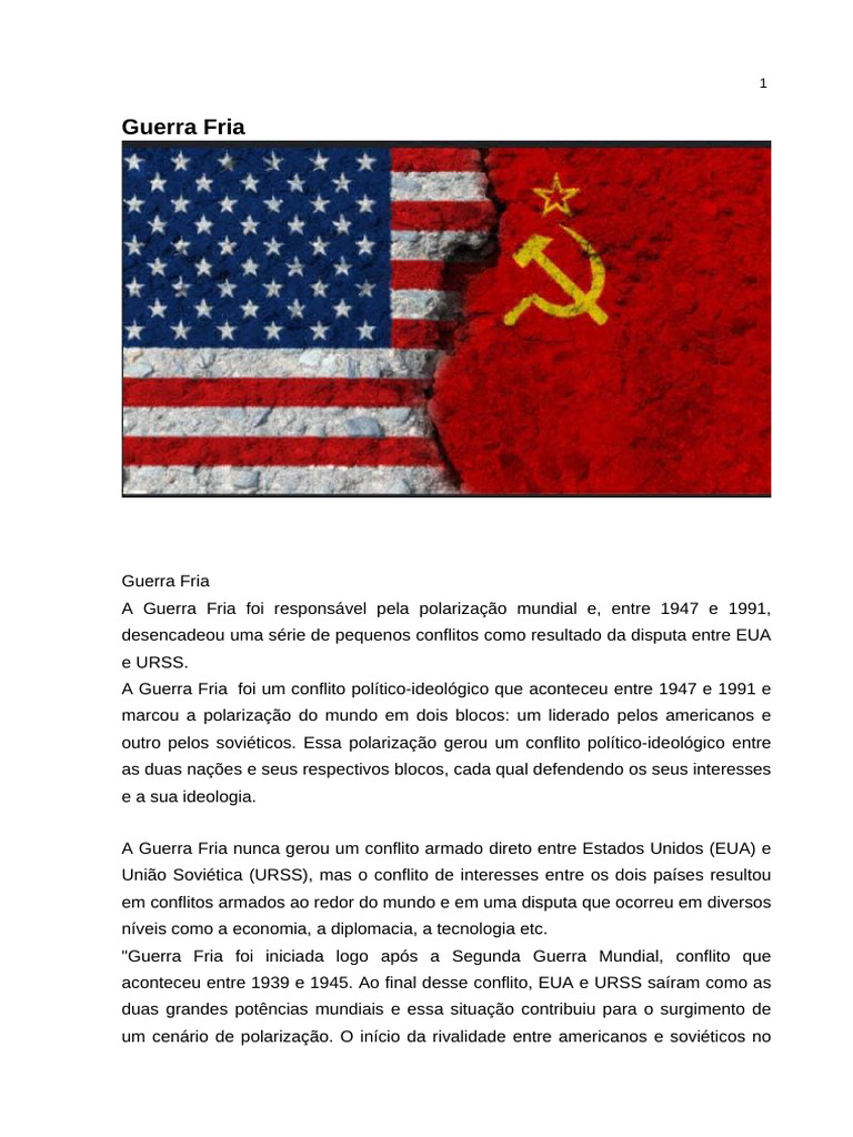Guerra Fria | PDF | Guerra Fria | União Soviética
