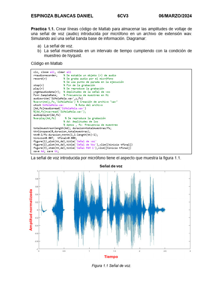 Procesamiento de Señales de Voz en Matlab | PDF | Muestreo ...